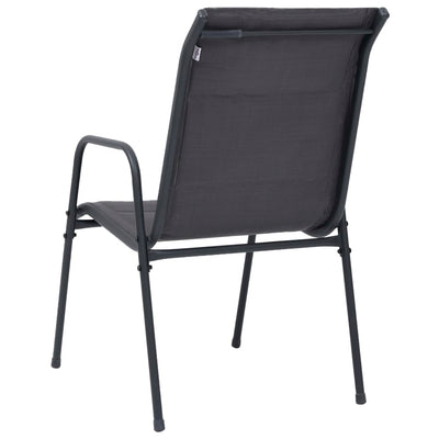 Stackable Garden Chairs 6 pcs Steel and Textilene Anthracite