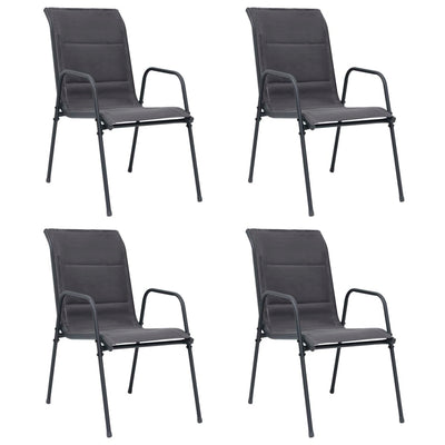 Stackable Garden Chairs 4 pcs Steel and Textilene Anthracite