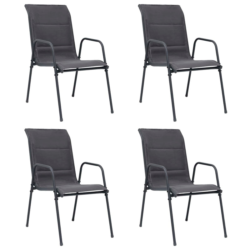 Stackable Garden Chairs 4 pcs Steel and Textilene Anthracite