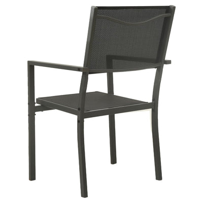 Garden Chairs 4 pcs Textilene and Steel Black and Anthracite