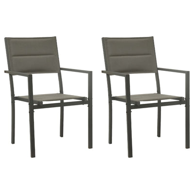 Garden Chairs 2 pcs Textilene and Steel Grey and Anthracite