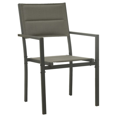 Garden Chairs 2 pcs Textilene and Steel Grey and Anthracite