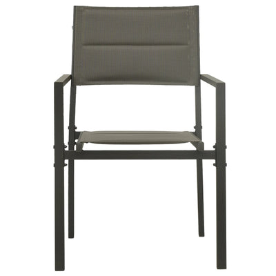 Garden Chairs 2 pcs Textilene and Steel Grey and Anthracite