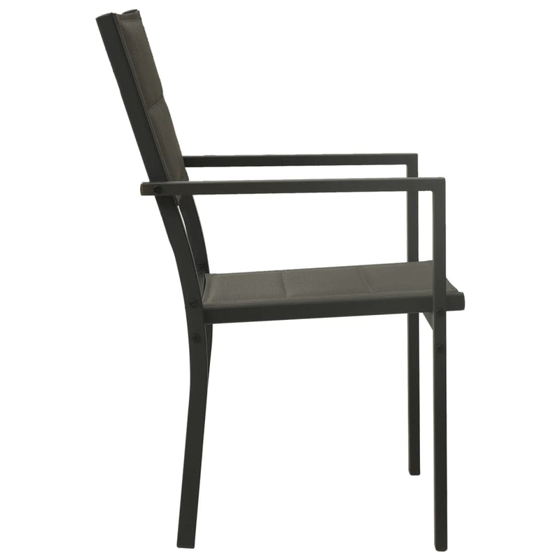 Garden Chairs 2 pcs Textilene and Steel Grey and Anthracite