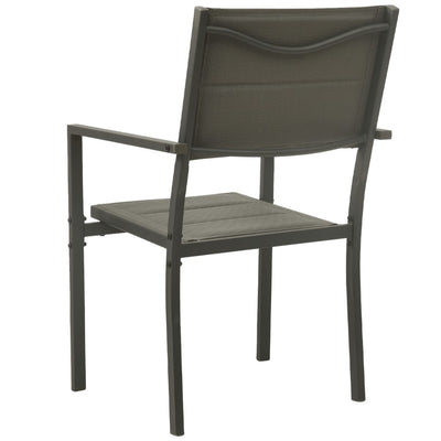 Garden Chairs 2 pcs Textilene and Steel Grey and Anthracite