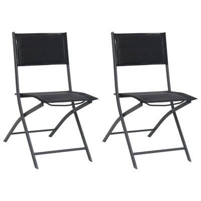 Folding Outdoor Chairs 2 pcs Steel and Textilene