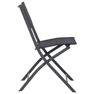 Folding Outdoor Chairs 2 pcs Steel and Textilene