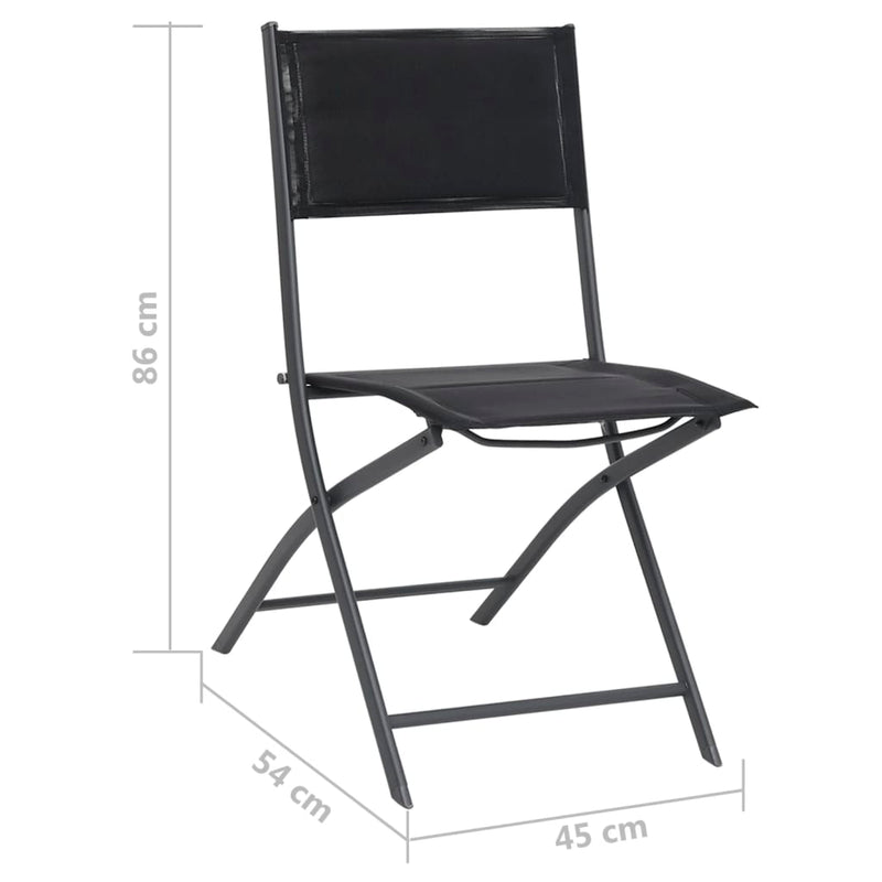 Folding Outdoor Chairs 2 pcs Steel and Textilene