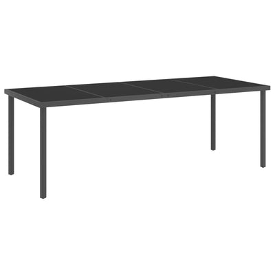 Outdoor Dining Table Anthracite 220x90x75 cm Steel and Glass