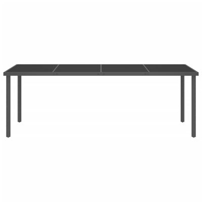 Outdoor Dining Table Anthracite 220x90x75 cm Steel and Glass