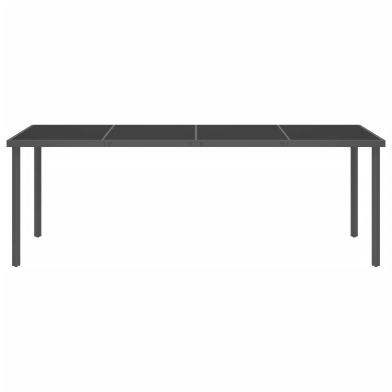 Outdoor Dining Table Anthracite 220x90x75 cm Steel and Glass