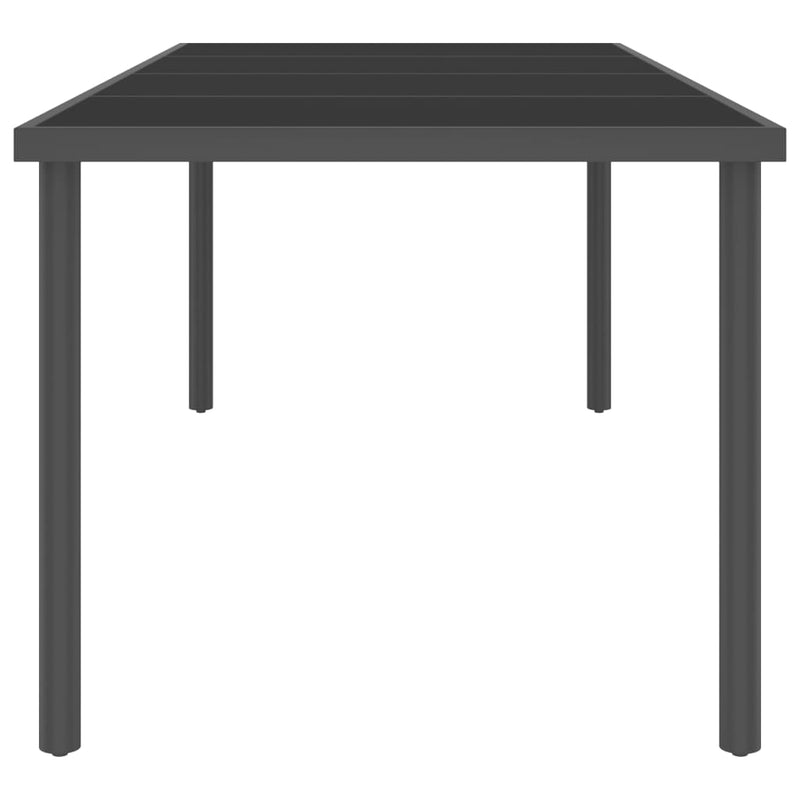 Outdoor Dining Table Anthracite 220x90x75 cm Steel and Glass