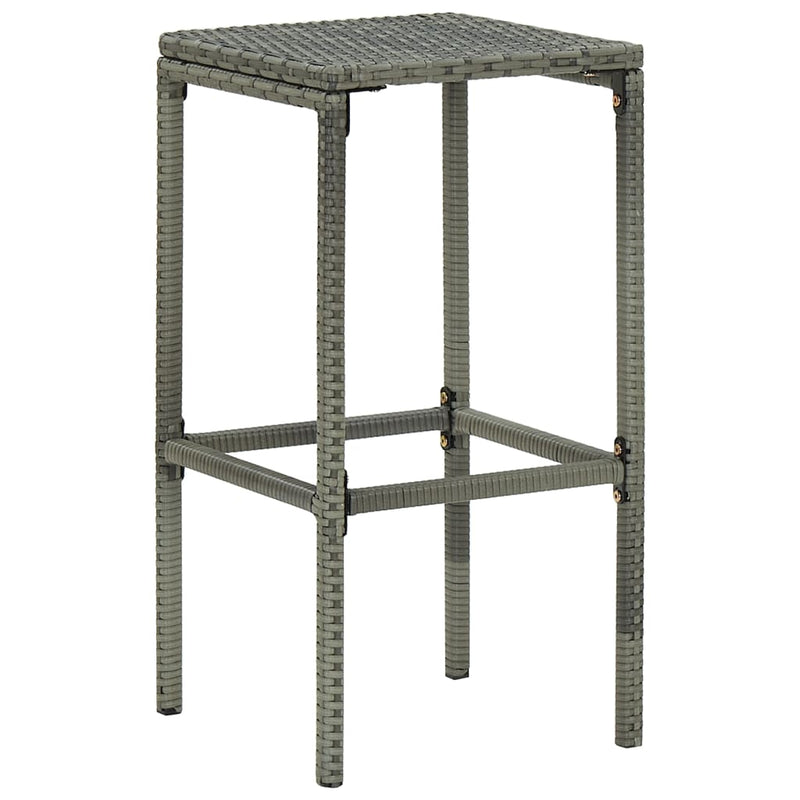 Bar Stools with Cushions 4 pcs Grey Poly Rattan