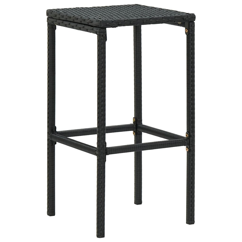 Bar Stools with Cushions 6 pcs Black Poly Rattan