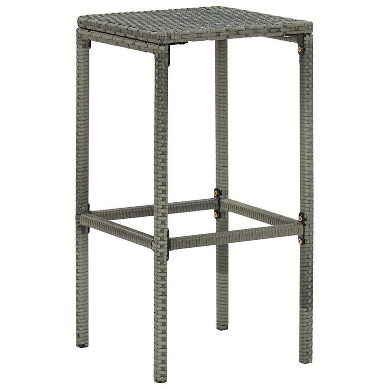 Bar Stools with Cushions 6 pcs Grey Poly Rattan