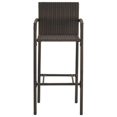 Bar Stools 2 pcs Brown Poly Rattan