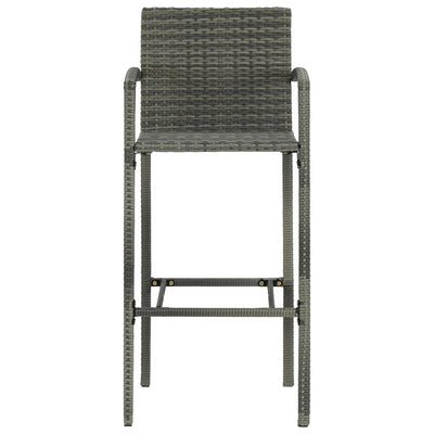 Bar Stools 4 pcs Grey Poly Rattan