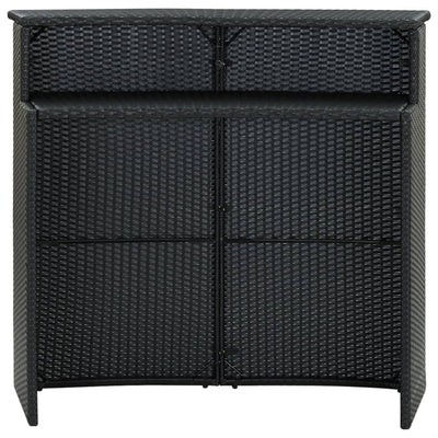 Garden Bar Table Black 120x55x110 cm Poly Rattan