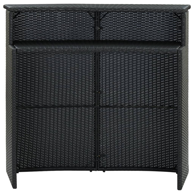 Garden Bar Table Black 120x55x110 cm Poly Rattan