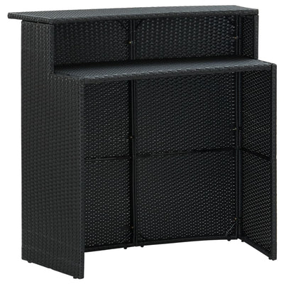 Garden Bar Table Black 120x55x110 cm Poly Rattan