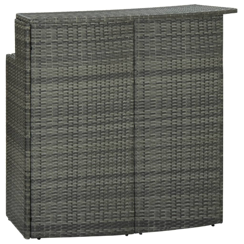 Garden Bar Table Grey 120x55x110 cm Poly Rattan