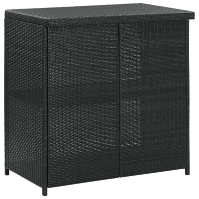 3 Piece Bar Set Poly Rattan Black