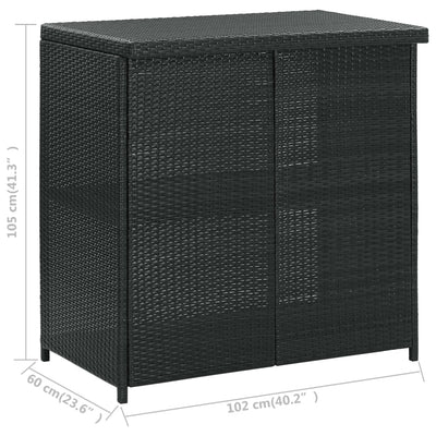 3 Piece Bar Set Poly Rattan Black