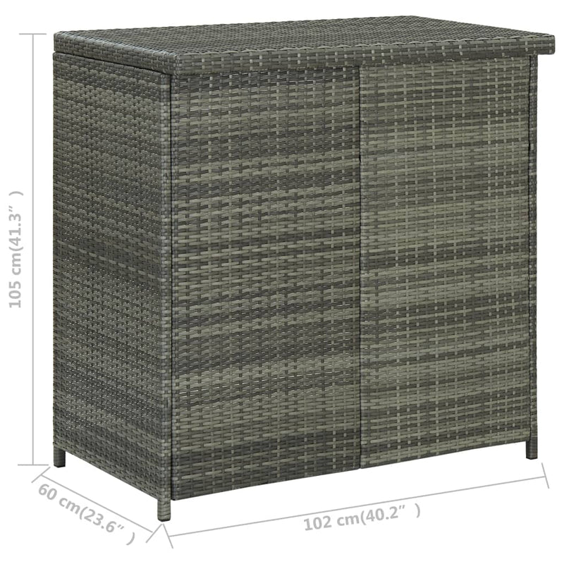 3 Piece Bar Set Poly Rattan Grey