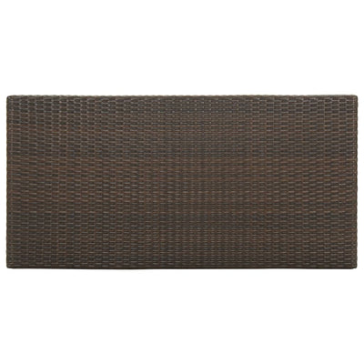 Bar Table with Storage Rack Brown 120x60x110 cm Poly Rattan