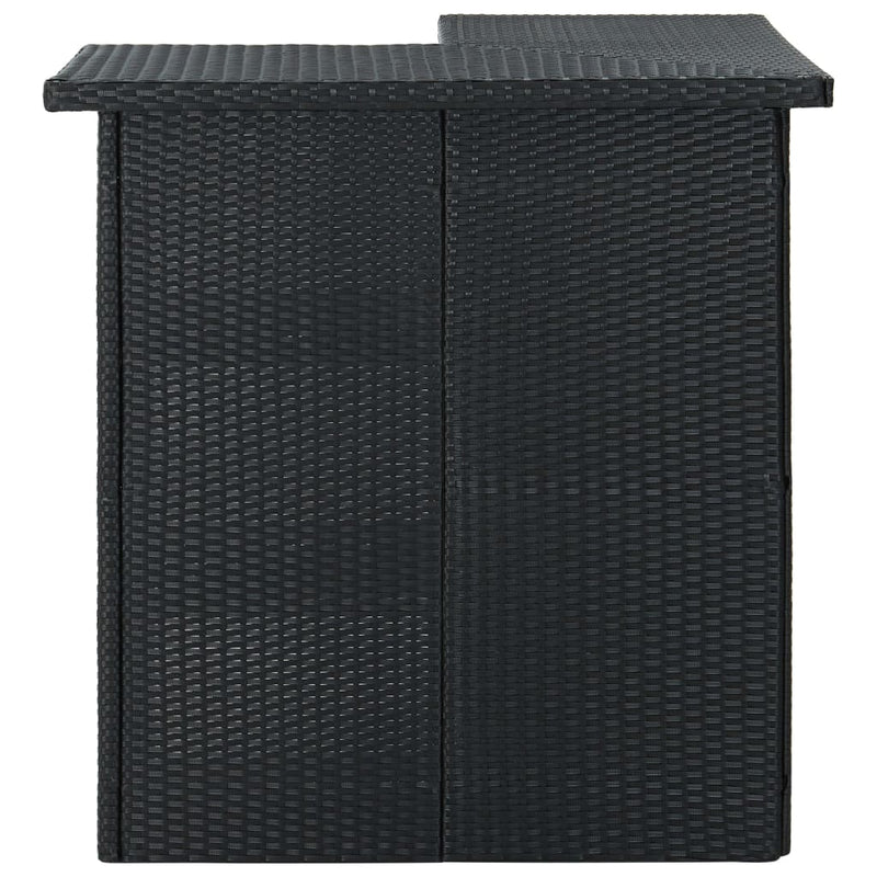 Corner Bar Table Black 100x50x105 cm Poly Rattan