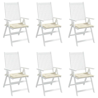 Garden Chair Cushions 6 pcs Cream 40x40x3 cm Oxford Fabric