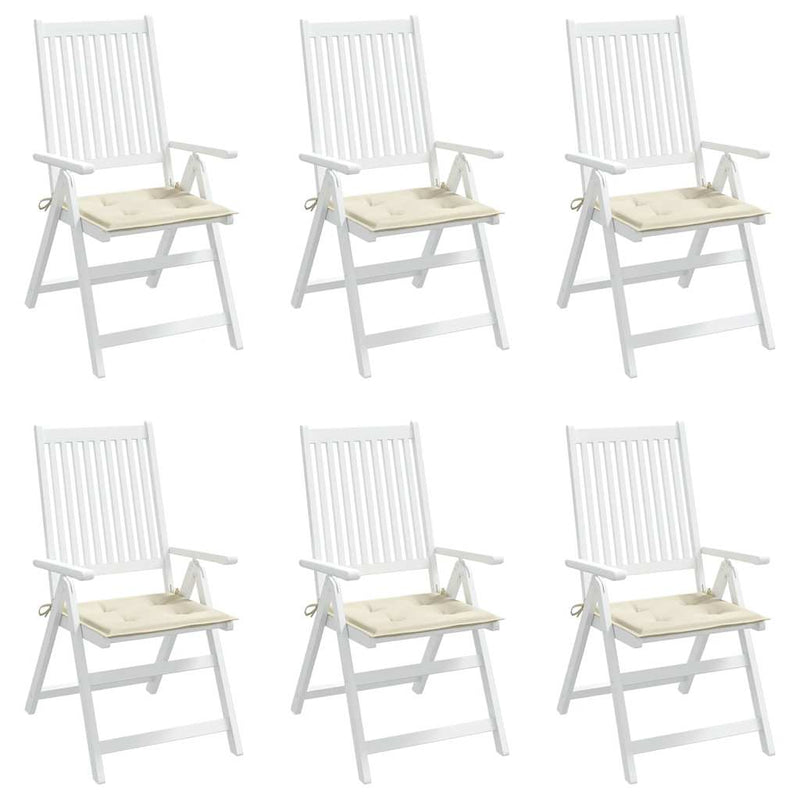 Garden Chair Cushions 6 pcs Cream 40x40x3 cm Oxford Fabric