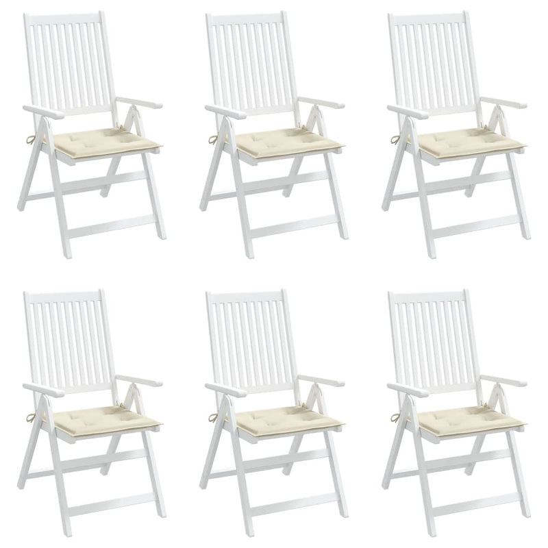 Garden Chair Cushions 6 pcs Cream 50x50x3 cm Oxford Fabric