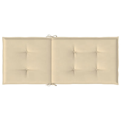 Garden Highback Chair Cushions 6 pcs Beige 120x50x3 cm Fabric