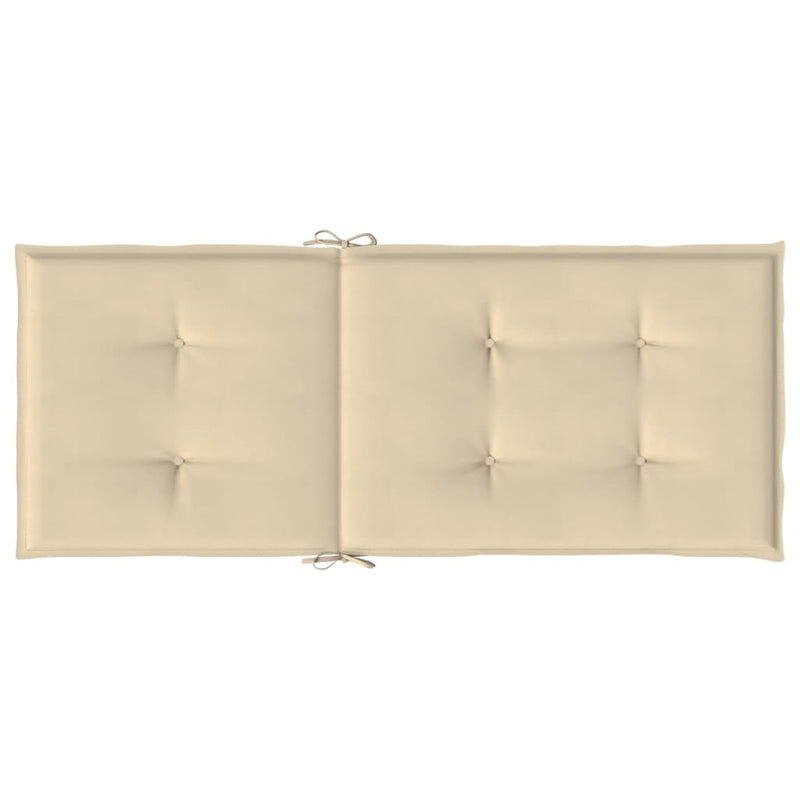 Garden Highback Chair Cushions 6 pcs Beige 120x50x3 cm Fabric