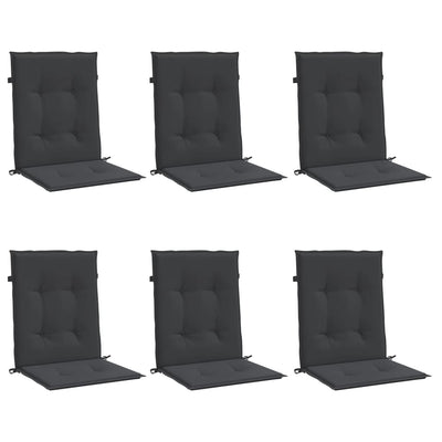 Garden Lowback Chair Cushions 6 pcs Black 100x50x3 cm Oxford Fabric