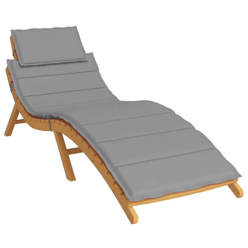 Sun Lounger Cushion Grey 186x58x4cm Oxford Fabric