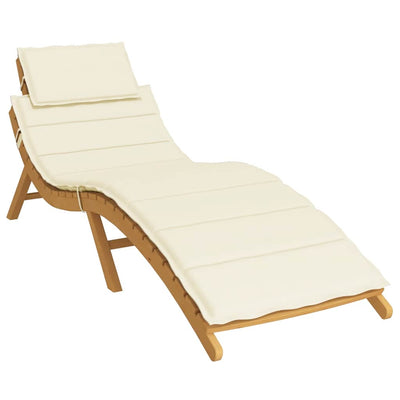 Sun Lounger Cushion Cream 186x58x3cm Oxford Fabric