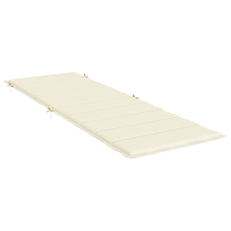 Sun Lounger Cushion Cream 186x58x3cm Oxford Fabric