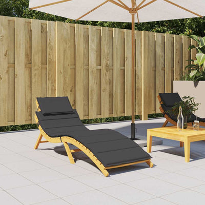 Sun Lounger Cushion Black 186x58x3cm Oxford Fabric