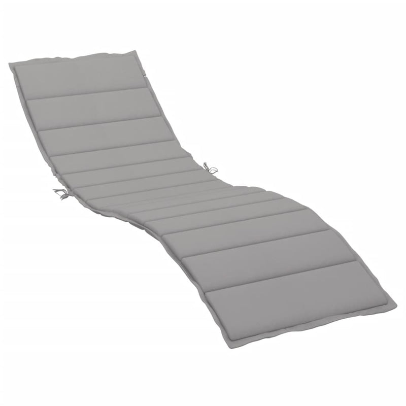 Sun Lounger Cushion Grey 200x50x3cm Oxford Fabric