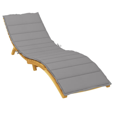 Sun Lounger Cushion Grey 200x50x3cm Oxford Fabric