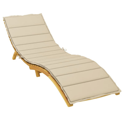 Sun Lounger Cushion Beige 200x60x3cm Oxford Fabric