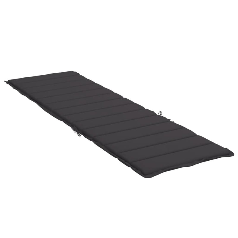 Sun Lounger Cushion Black 200x60x3cm Oxford Fabric