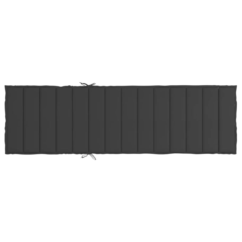 Sun Lounger Cushion Black 200x60x3cm Oxford Fabric