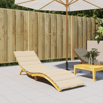 Sun Lounger Cushion Beige 200x70x3cm Oxford Fabric