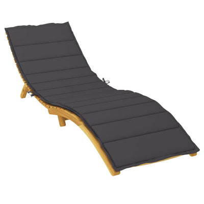 Sun Lounger Cushion Black 200x70x3cm Oxford Fabric