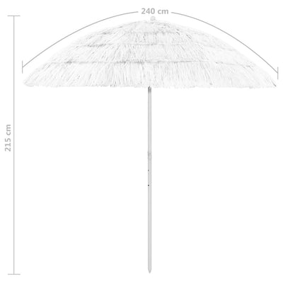 Hawaii Beach Parasol White 240 cm