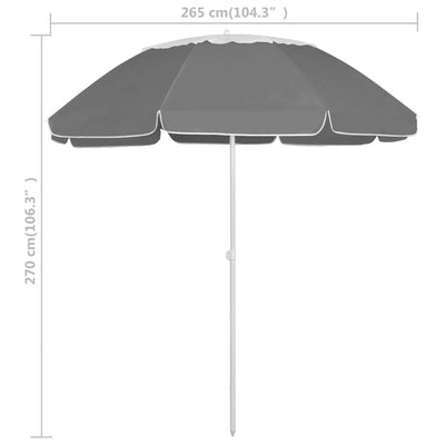 Beach Parasol Anthracite 300 cm