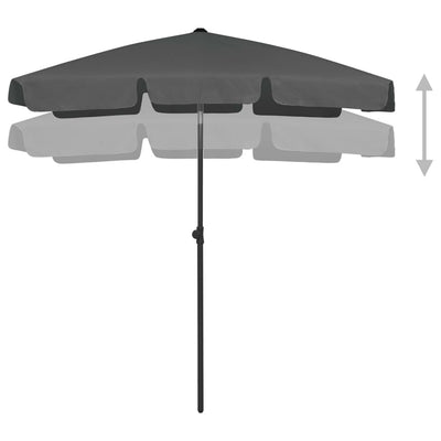 Beach Parasol Anthracite 180x120 cm